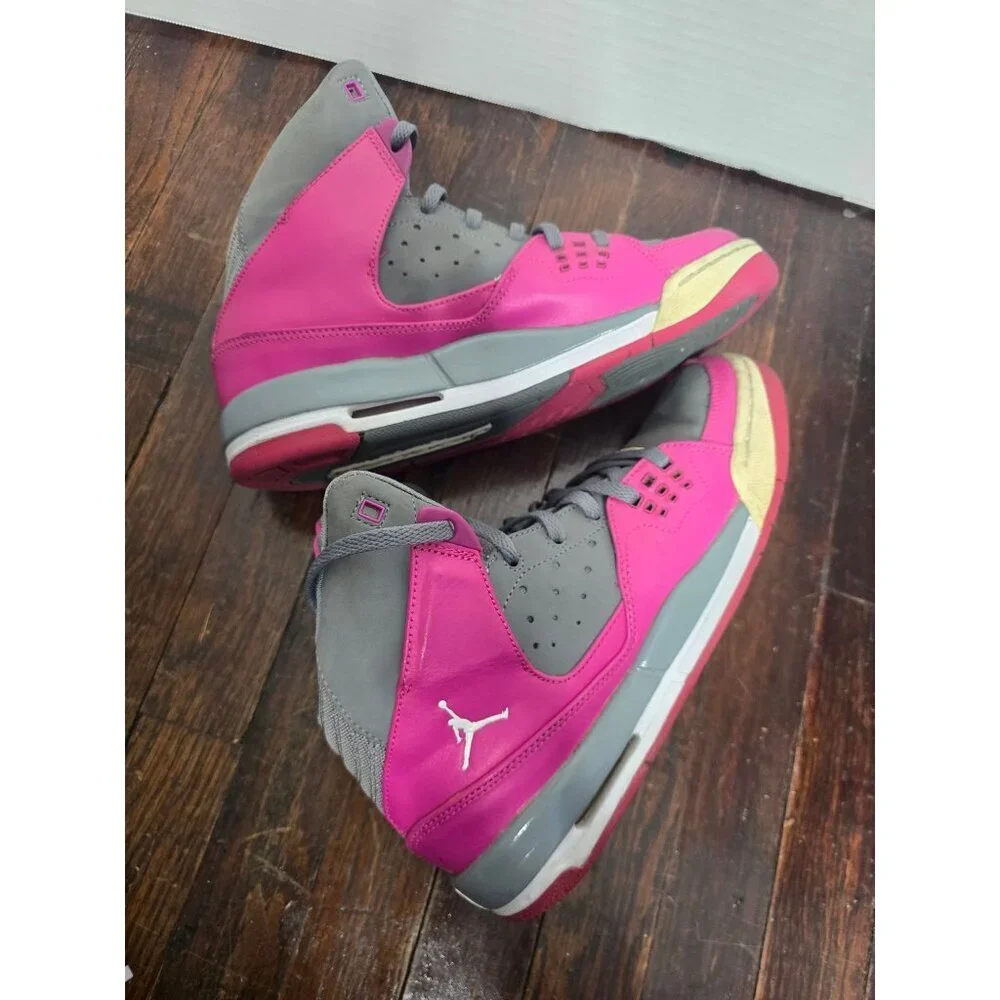 Jordan Sparkle Pink and Gray High Top Sneakers 6.5 Y